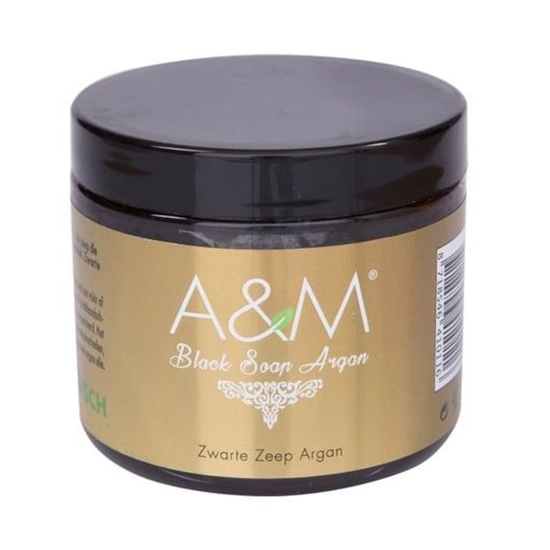A&M Zwarte Zeep Argan – Diep Reinigende Zeep voor Alle Huidtypes 200g