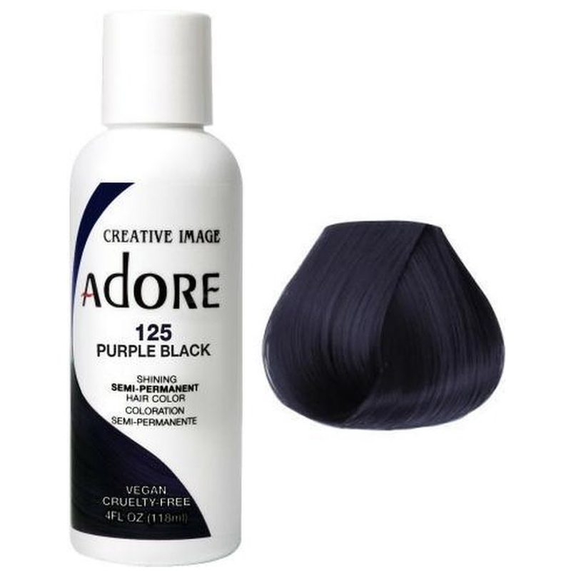 Adore Semi-Permanent Haarverf – Paars Zwart voor Alle Haartypes 118ml