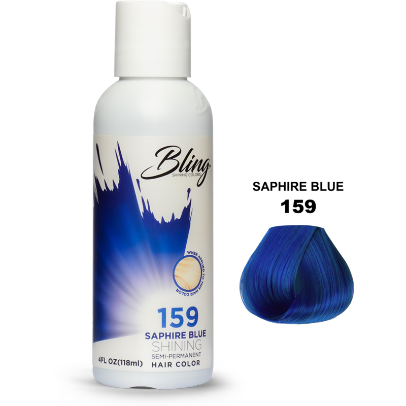 Bling Semi-Permanent Haarkleur – Saffierblauw voor Alle Haartypes 118ml