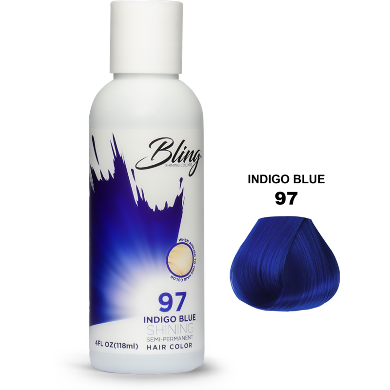 Bling Semi-Permanent Haarverf – Indigo Blauw voor Alle Haartypes 118 ml