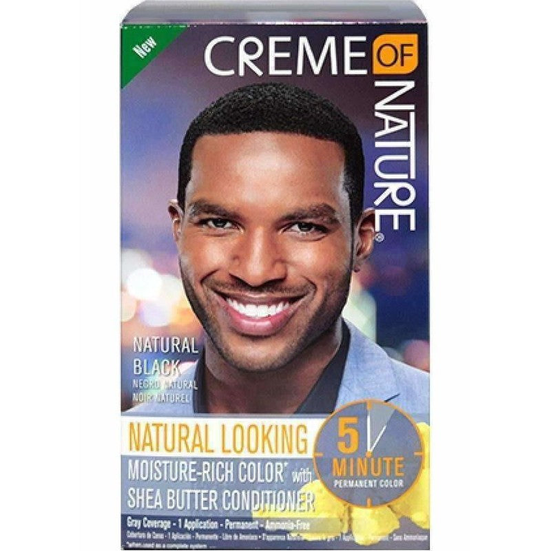Creme of Nature Haarverf – Natuurlijke Zwart voor Mannen 1 Applicatie