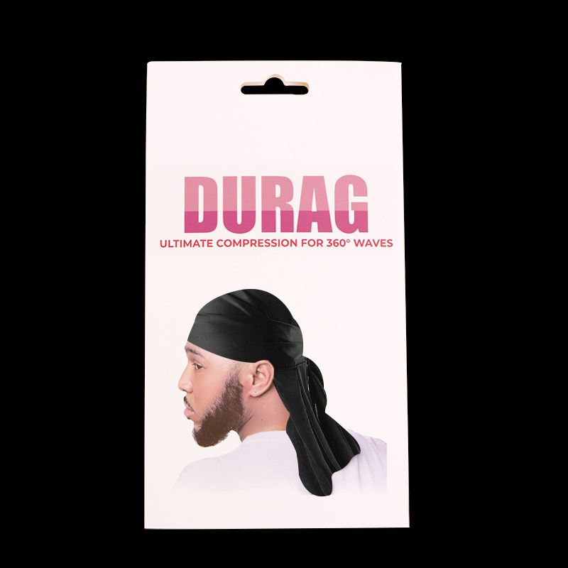 MHS Durag – Ultimate Compressie voor Mannen met 360 Waves Zwart