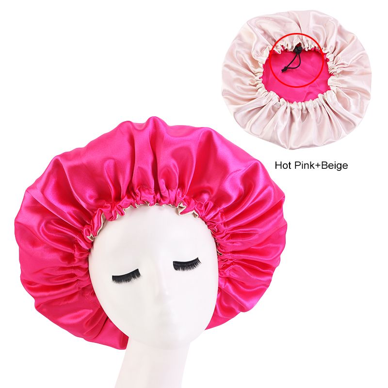 MHS Satin Haar Bonnet – Dubbele Laag met Verstelbare Band 36cm