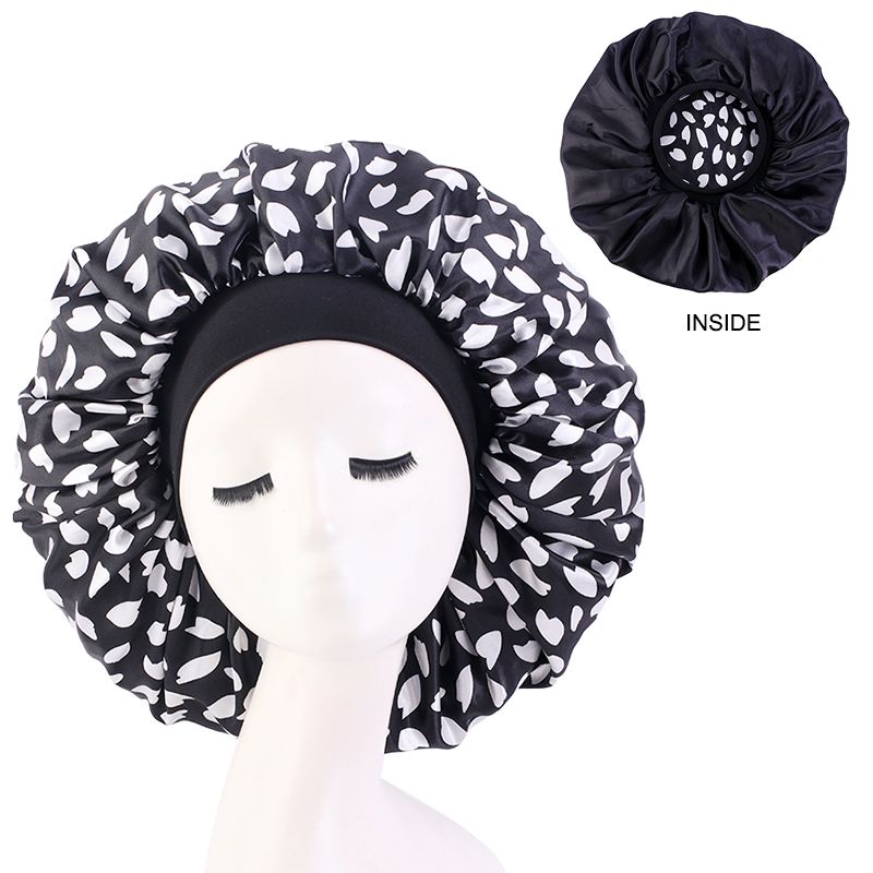 MHS Satin Silky Bonnet – Extra Grote Slaapcap met Bloemenpatroon HBAX