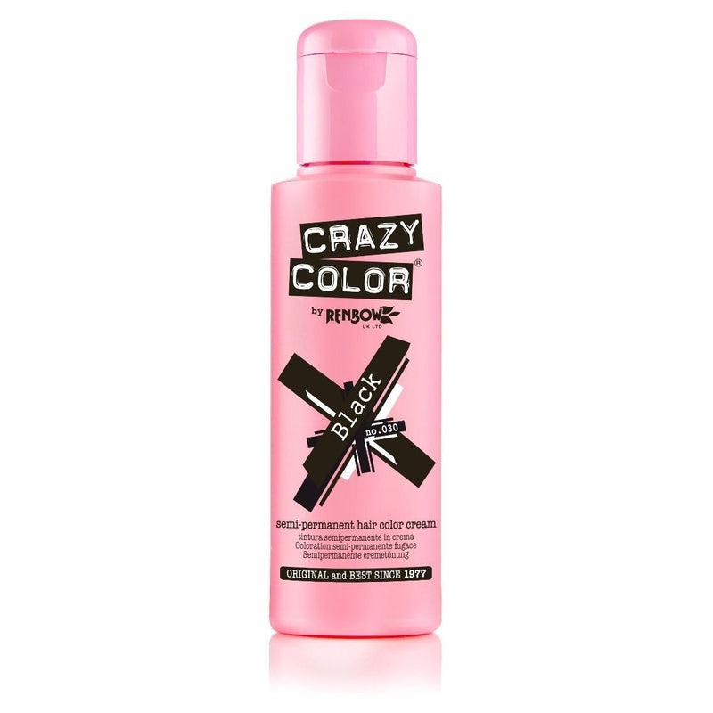 Crazy Color Black – Semi-Permanente Haarkleur voor Opvallend Haar 100ml