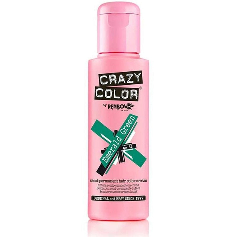 Crazy Color Haarverf – Semi-Permanente Kleur voor Stralend Groen 100ml