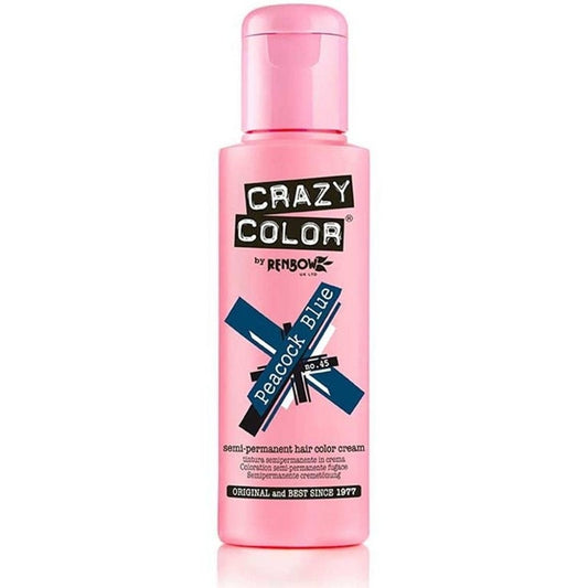 Crazy Color Haarverf – Stralende Peacock Blue voor Alle Haartypes 100ml