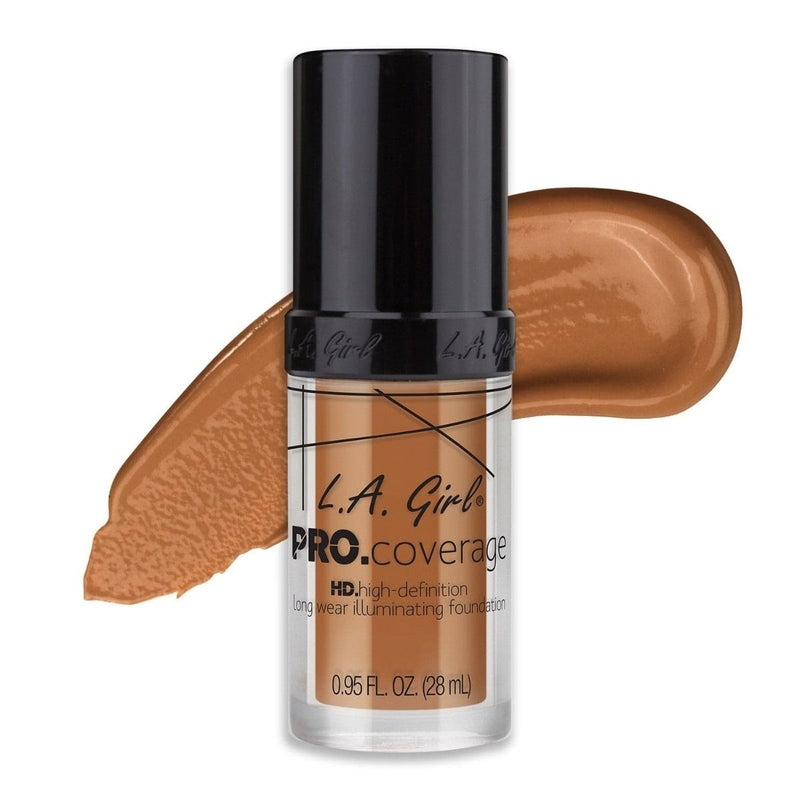 LA Girl HD Foundation – Medium tot Volledige Dekking Warm Caramel, 28ml