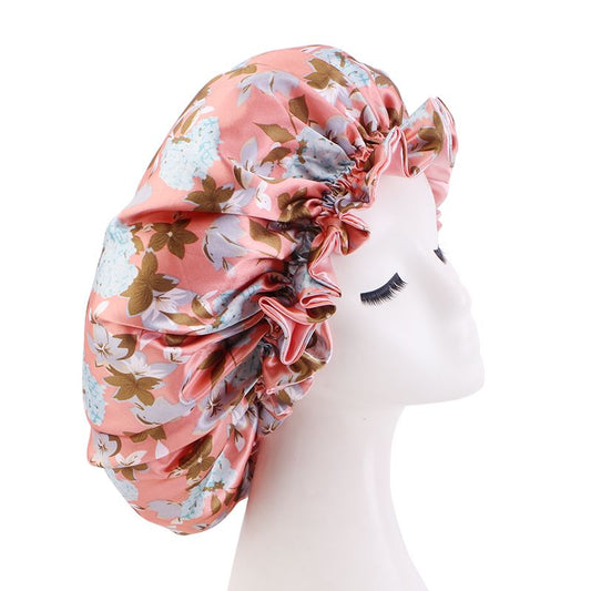 MHS Satijnen Slaapmuts – Dubbel Laags met Elastische Band 38cm