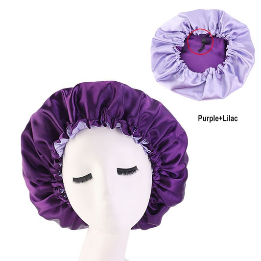 MHS Satin Hair Bonnet – Verstelbare Slaapcap voor Alle Haartypes 36cm