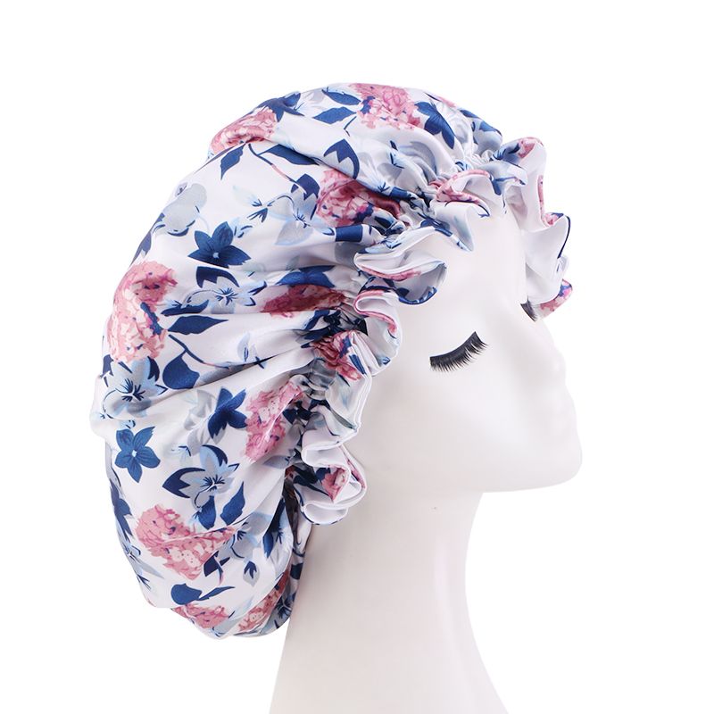 MHS Satin Slaapkap – Dubbele Laag met Elastische Band 38cm