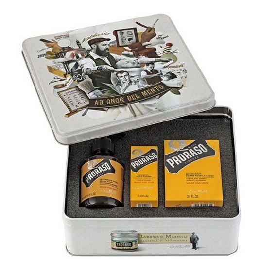 Proraso Beard Kit Wood & Spice – Complete Verzorging voor Baarden 3x100ml